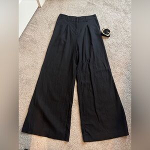 Womens House of Harlow 1960 Black Linen Blend Trousers Pants Belted Size 6